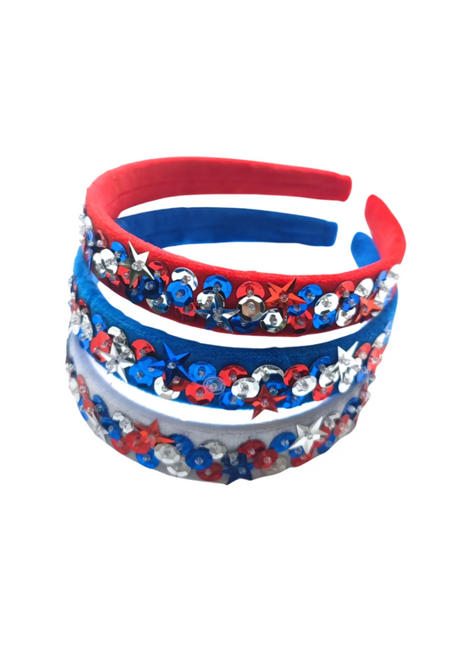 White Velvet Sequin Headband