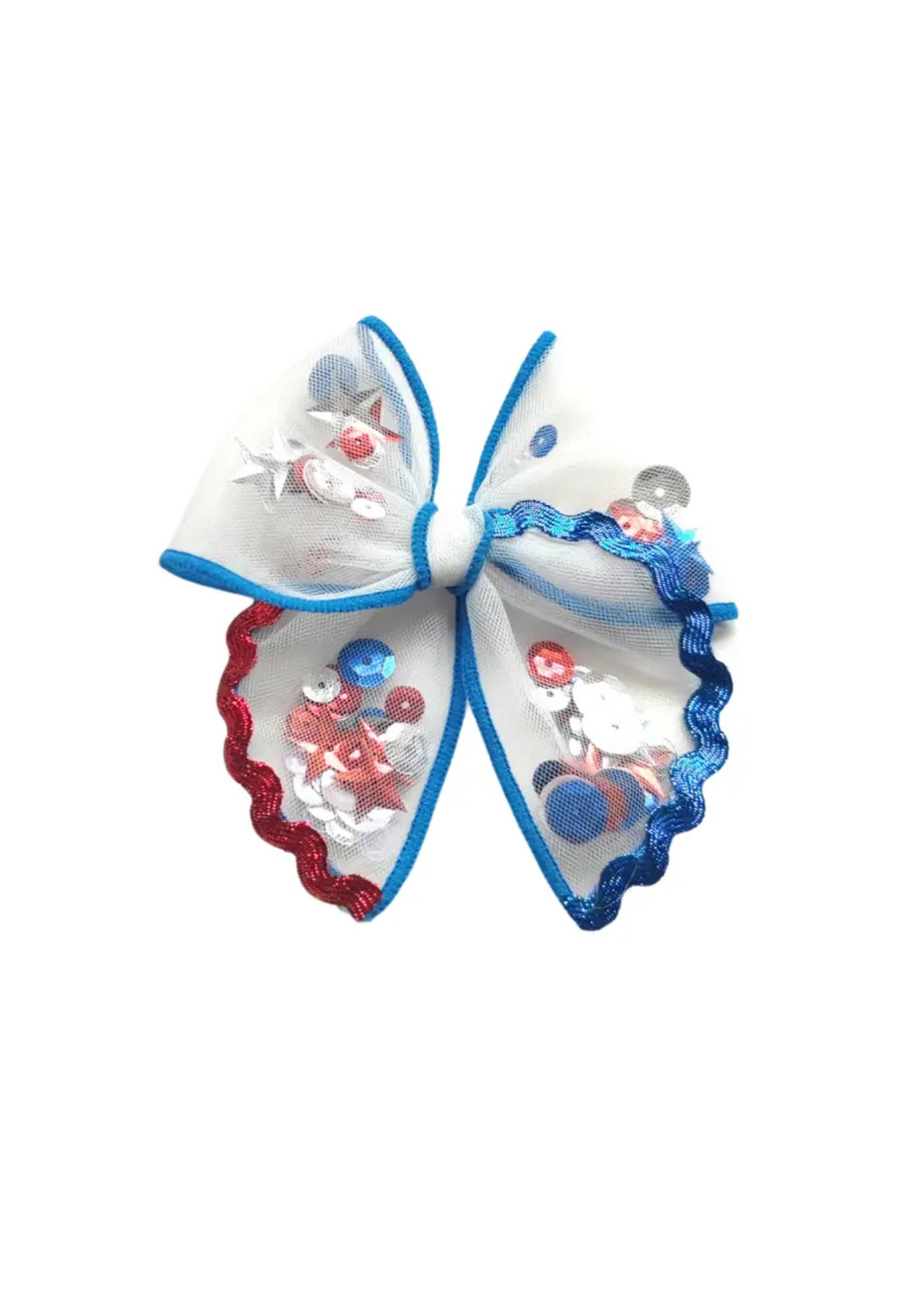 Blue Sequin Shaker Bow