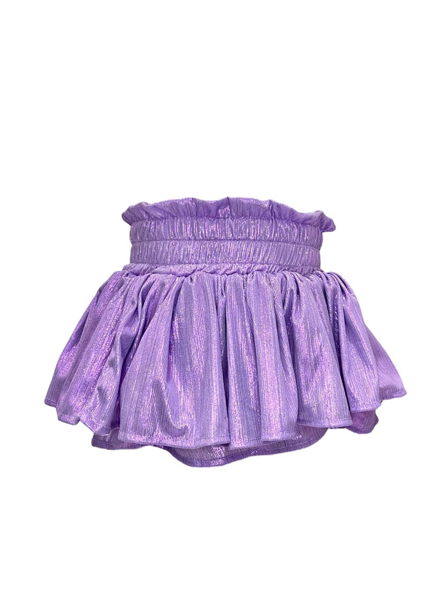 Lavender Metallic Ruffle Skort