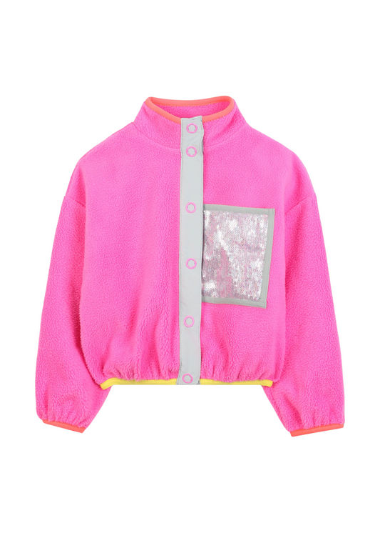 Neon Fleece Sequin Shearling Coat