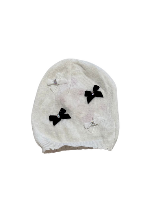 Cream with Black Bows Hat