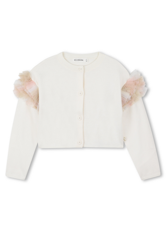 Ruffle Shoulder Cardigan