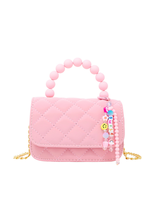 Pearl Handle Message Charm Handbag