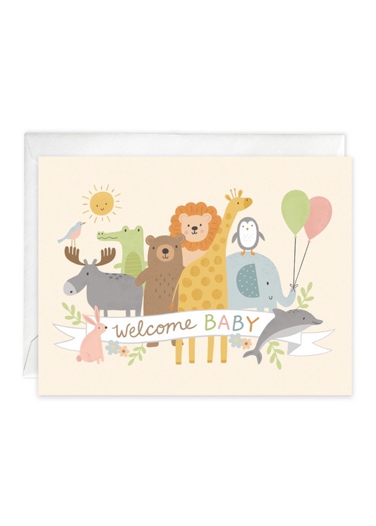 Scripture Baby Greeting Card - Animal Hello