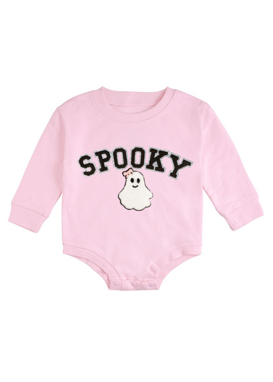 Spooky Patch Long Sleeve Romper