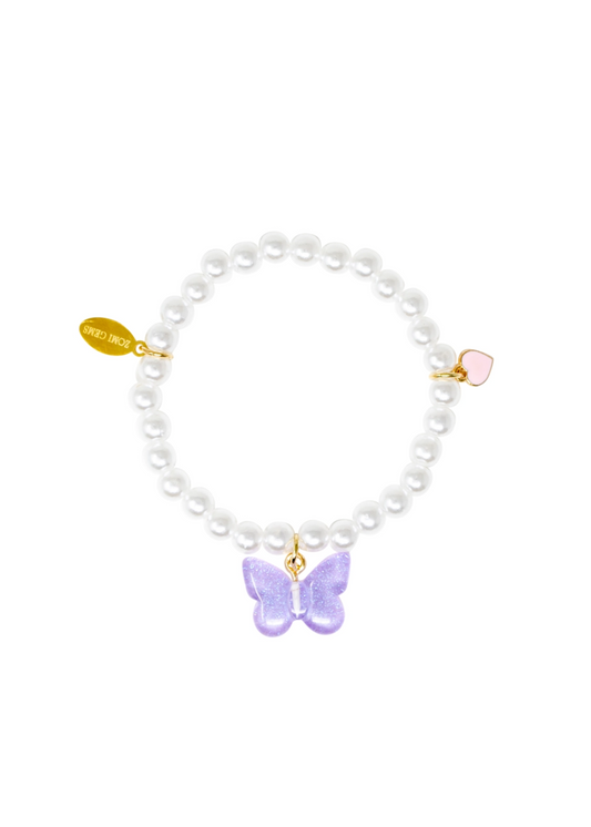 Butterfly White Pearl Bracelet