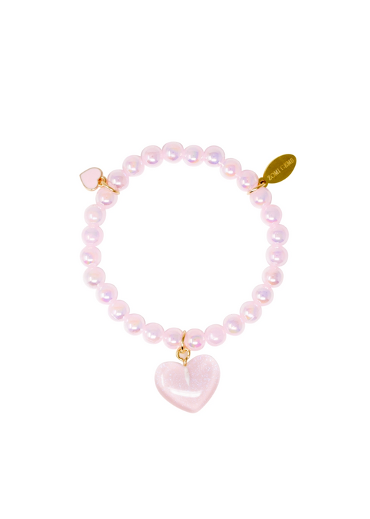 Sparkle Heart Pink Bracelet