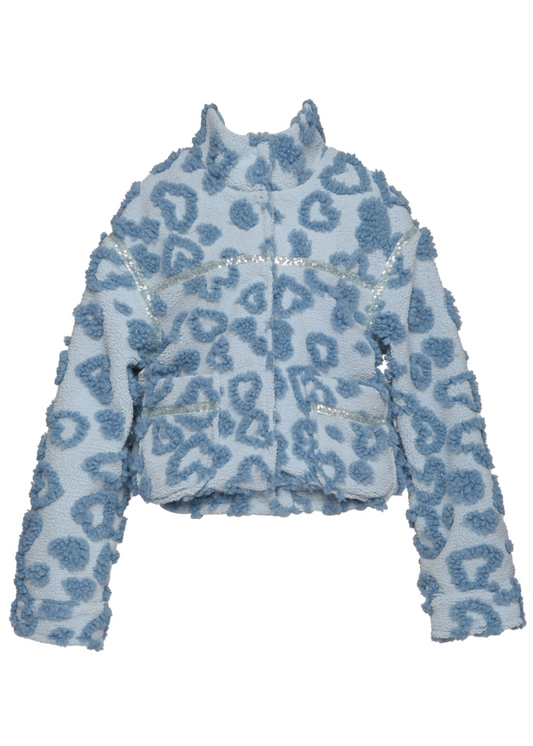 Heart Embossed Sherpa Jacket
