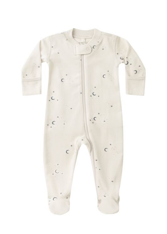 Moons Long Sleeve Zipper Footie