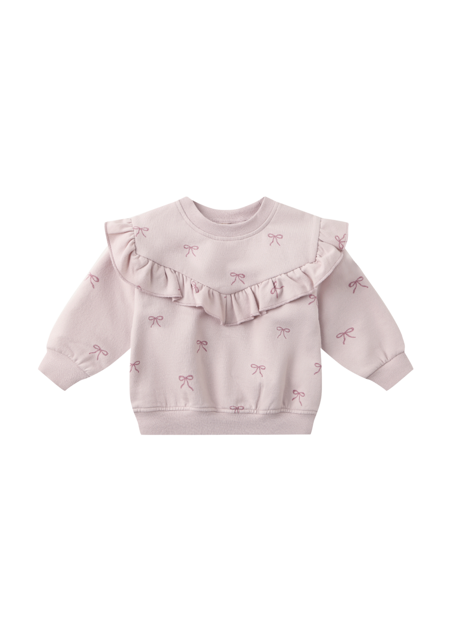 Ruffle Fleece Lilac Bows Sweatshirt