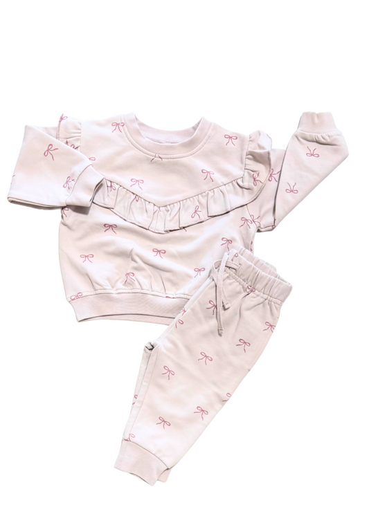 Relaxed Fleece Lilac Bows Sweatpants