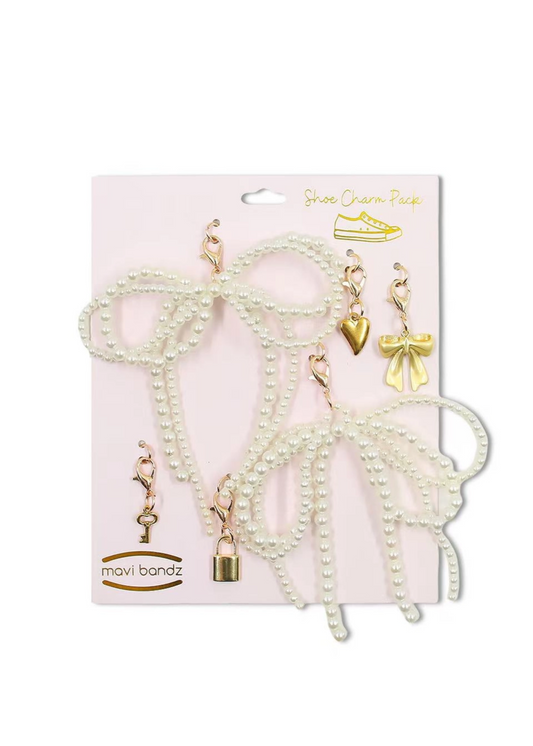 Pearl Bows Shoe Charm Set