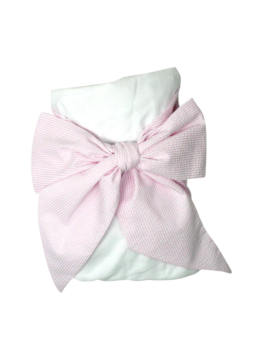 Seersucker Bow Swaddle