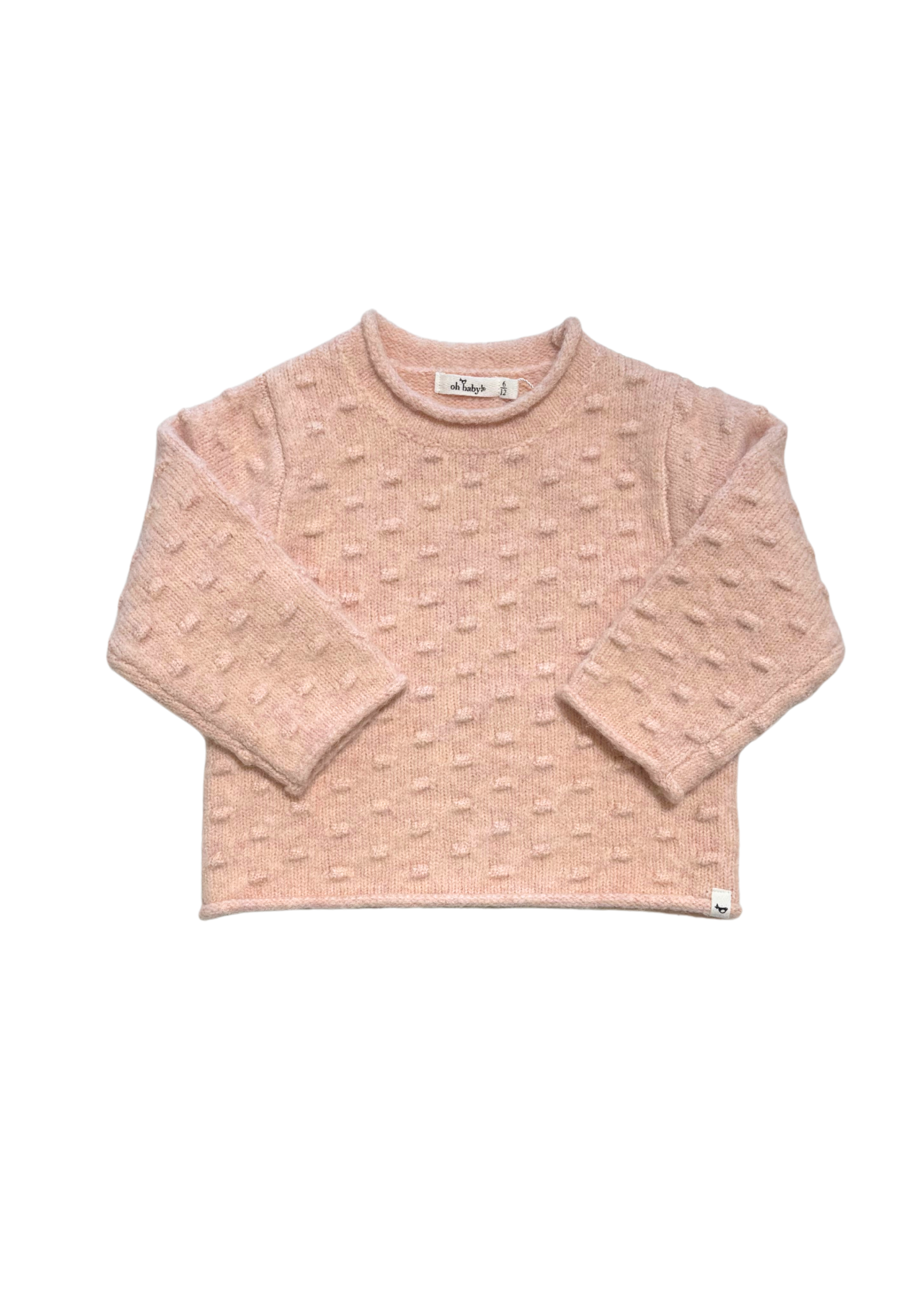Pink Heather Bobble Sweater