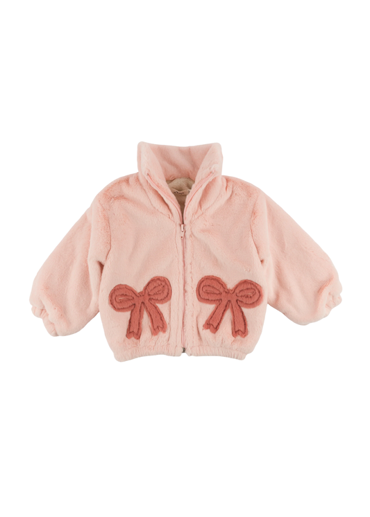 Coquette Bows Faux Fur Jacket