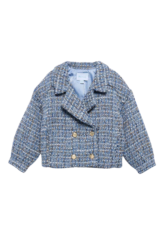 Double Breasted Tweed Bomber Jacket