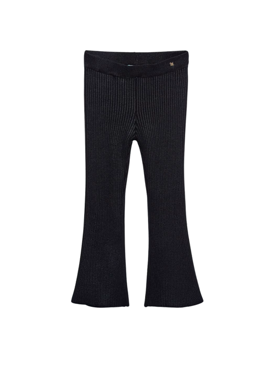 Black Ribbed Flare Legging