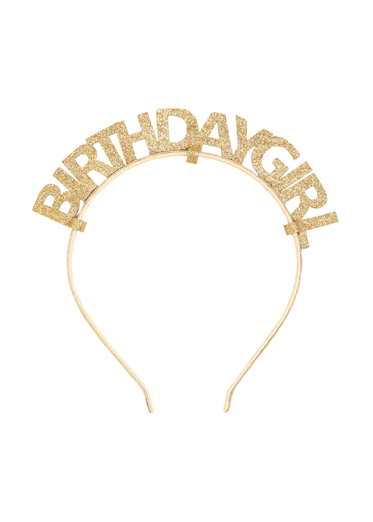 Gold Bday Girl Headband