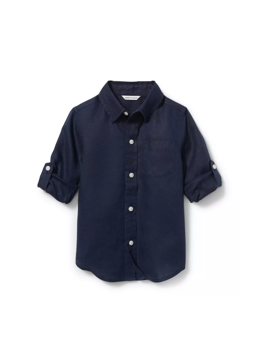 Navy Linen Shirt