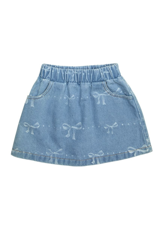 Emma Bow Denim Skirt