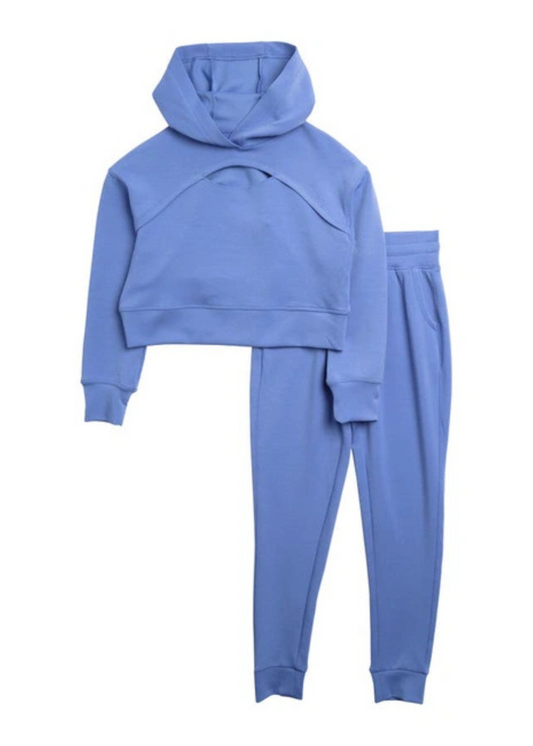 Scuba Front Keyhole Hoodie Set