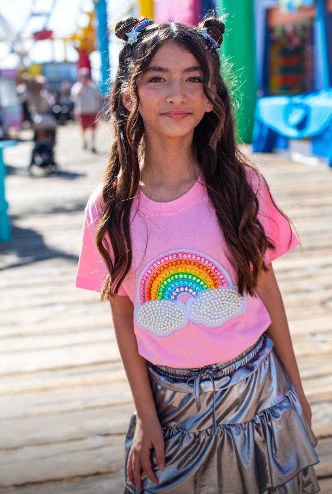 Rainbow Pearl Patch T-shirt