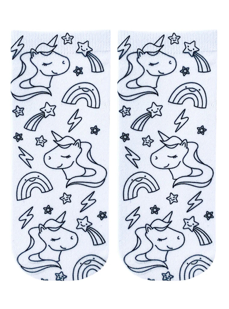 Unicorn Coloring Socks